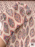 Floral Infused Fruit Printed Silk Chiffon - Light Beige / Blue / Green / Red