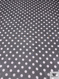 Polka Dot Printed Silk Chiffon - Black / Off-White