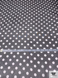 Polka Dot Printed Silk Chiffon - Black / Off-White