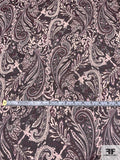 Paisley Printed Silk Chiffon - Maroon / Brown / Off-White / Purple
