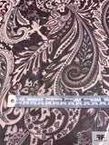 Paisley Printed Silk Chiffon - Maroon / Brown / Off-White / Purple