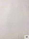 Dotted Striations Printed Silk Chiffon - Pale Yellow / Ivory