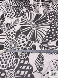 Groovy Floral Printed Silk Chiffon Panel - Black / Off-White