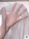 Small Polka Dot Gradient Printed Silk Chiffon - Black / Off-White