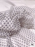 Small Polka Dot Gradient Printed Silk Chiffon - Black / Off-White