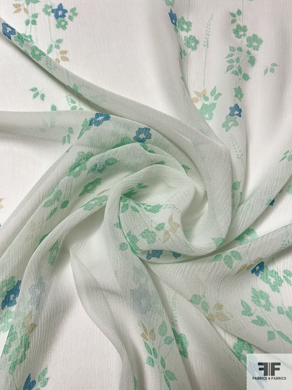 Crinkled Silk Chiffon - Antique White