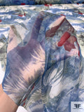 Tropical Breeze Printed Silk Chiffon - Smokey Blue / Sage / Red / White