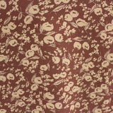 Floral Printed Silk Georgette - Brown/Cream