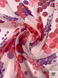 Balloon Inspired Printed Silk Chiffon - Purple / PInk / Red / Ivory