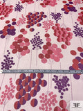 Balloon Inspired Printed Silk Chiffon - Purple / PInk / Red / Ivory