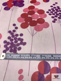 Balloon Inspired Printed Silk Chiffon - Purple / PInk / Red / Ivory