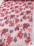 Balloon Inspired Printed Silk Chiffon - Purple / PInk / Red / Ivory