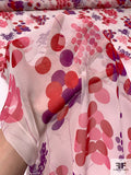 Balloon Inspired Printed Silk Chiffon - Purple / PInk / Red / Ivory