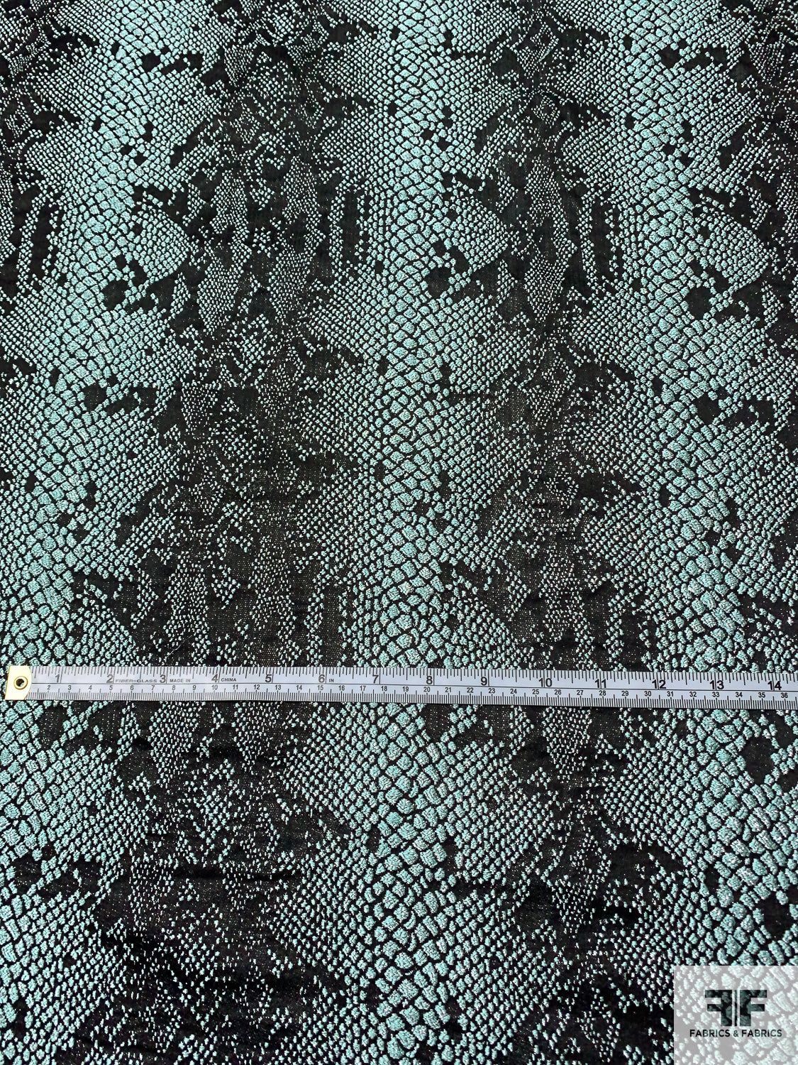 Sliver Snake Skin Pattern Snakeskin Pattern Metallic Brocade - Mint/Black/Silver | FABRICS ...
