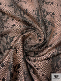 Snakeskin Pattern Metallic Brocade - Rose Gold / Black / Gold