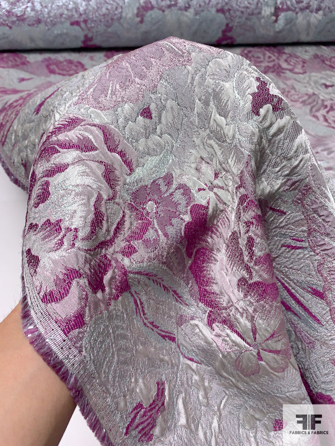 purple floral dress fabric Printed Wisteria Flower Chiffon Fabric By The Yard | Purple Sheer Floral Dresses Fabric