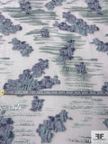 Regal Floral Textured Cloqué Polyester Organza with Metallic - Light Purple / Light Seafoam / Shimmery White