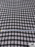 Famous NYC Designer Plaid Tweed Suiting with Metallic Fibers - Black / Off-White