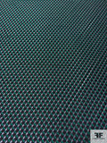 Italian Famous NYC Designer Crosshatch Pattern Brocade - Emerald Green / Black / Grey