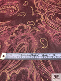 Paisley Printed Silk Chiffon - Maroon / Ochre