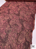 Paisley Printed Silk Chiffon - Maroon / Ochre