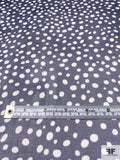 Bubbly Polka Dot Printed Silk Chiffon - Navy / Off-White