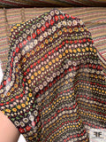 Ditsy Floral Striped Printed Crinkled Silk Chiffon - Red / Green / Yellow / Beige / Black