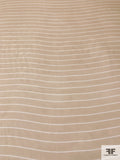 Horizontal Striped Printed Silk Chiffon - Tan / Off-White
