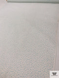 Morphed Polka Dot Printed Silk Chiffon - Light Ivory / Sky Blue