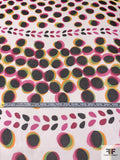 Morphed Circle Theme Printed Crinkled Silk Chiffon - Magenta / Orange / Tangerine / Green / Black / White