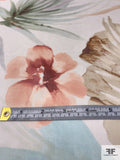 Watercolor Tropical Floral Printed Silk Chiffon - Earthy Pastels