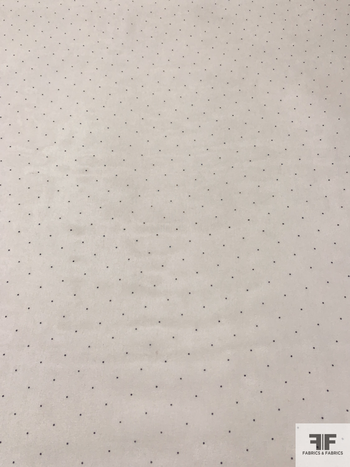 Pin Dot Printed Silk Chiffon - Cream / Black