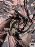 Floral Printed Silk Chiffon - Black / Beige