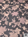 Floral Printed Silk Chiffon - Black / Beige