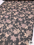 Floral Printed Silk Chiffon - Black / Beige