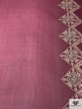 Border Pattern Printed Crinkled Silk Chiffon - Magenta / Light Yellow / Purple