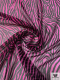 Tiger Printed Silk Chiffon - Magenta / Pink / Black
