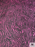 Tiger Printed Silk Chiffon - Magenta / Pink / Black