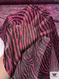 Tiger Printed Silk Chiffon - Magenta / Pink / Black