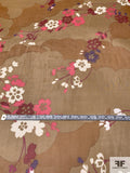 Groovy Floral Printed Silk Chiffon - Toffee / Camel / Hot Pink / Maroon / Purple