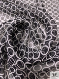 Circles Printed Silk Chiffon - Black / White