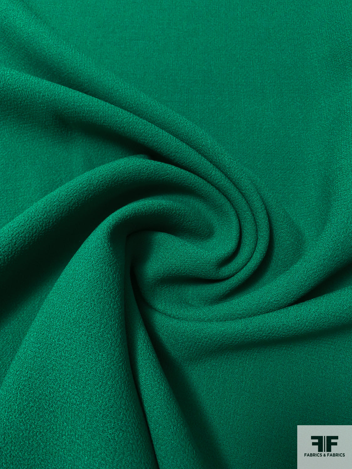 Italian Solid Double Wool Crepe - Emerald Green