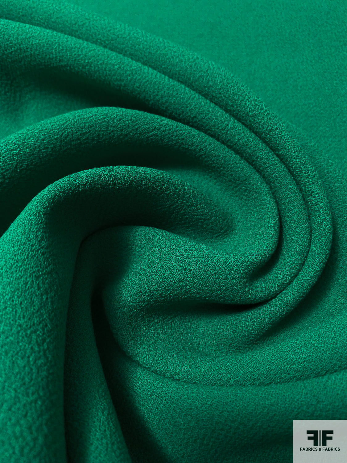 Italian Solid Double Wool Crepe - Emerald Green