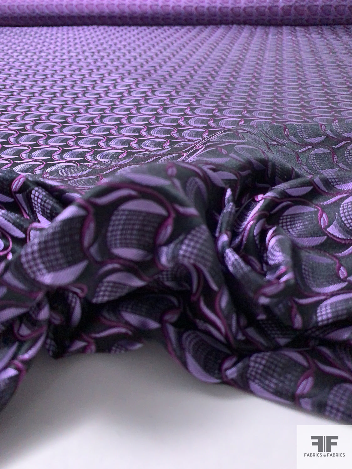 Gradient Squares Silk Necktie Jacquard Brocade -  Purples/Magenta/Orange/Black