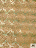 Paisley Silk Necktie Jacquard Brocade - Green / Light Brown / Muted Gold