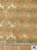 Paisley Silk Necktie Jacquard Brocade - Green / Light Brown / Muted Gold