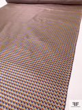 Leaf Geometric Silk Necktie Jacquard Brocade - Yellow-Gold / Brick / Navy / Blue / Purple