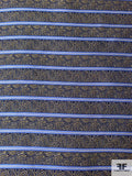 Paisley Striped Silk Necktie Jacquard Brocade - Navy / Blue / Yellow / Tan