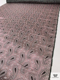 Paisley Silk Necktie Jacquard Brocade - Dusty Rose / Grey / Light Grey