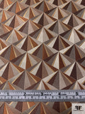 Triangle Mosaic Silk Necktie Jacquard Brocade - Browns / Beige